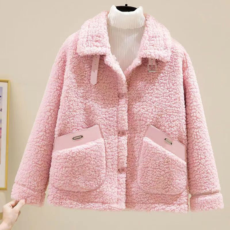 Lamb Wool Fur Integrated Wind-proof And Cold Protection Coat