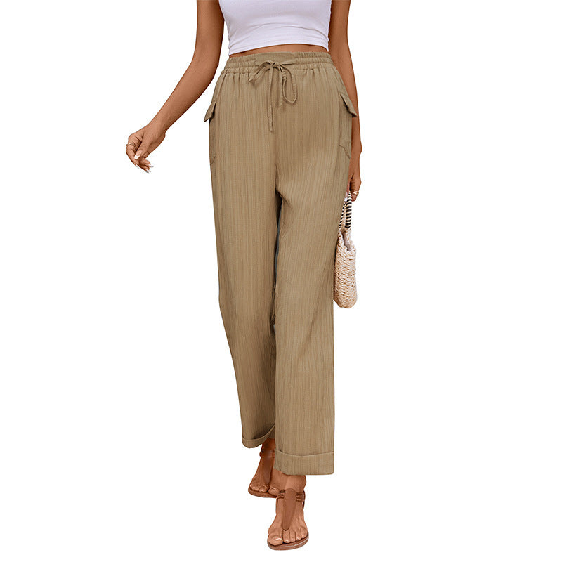 Elasticated Autumn New Pleated Casual Pants Trousers