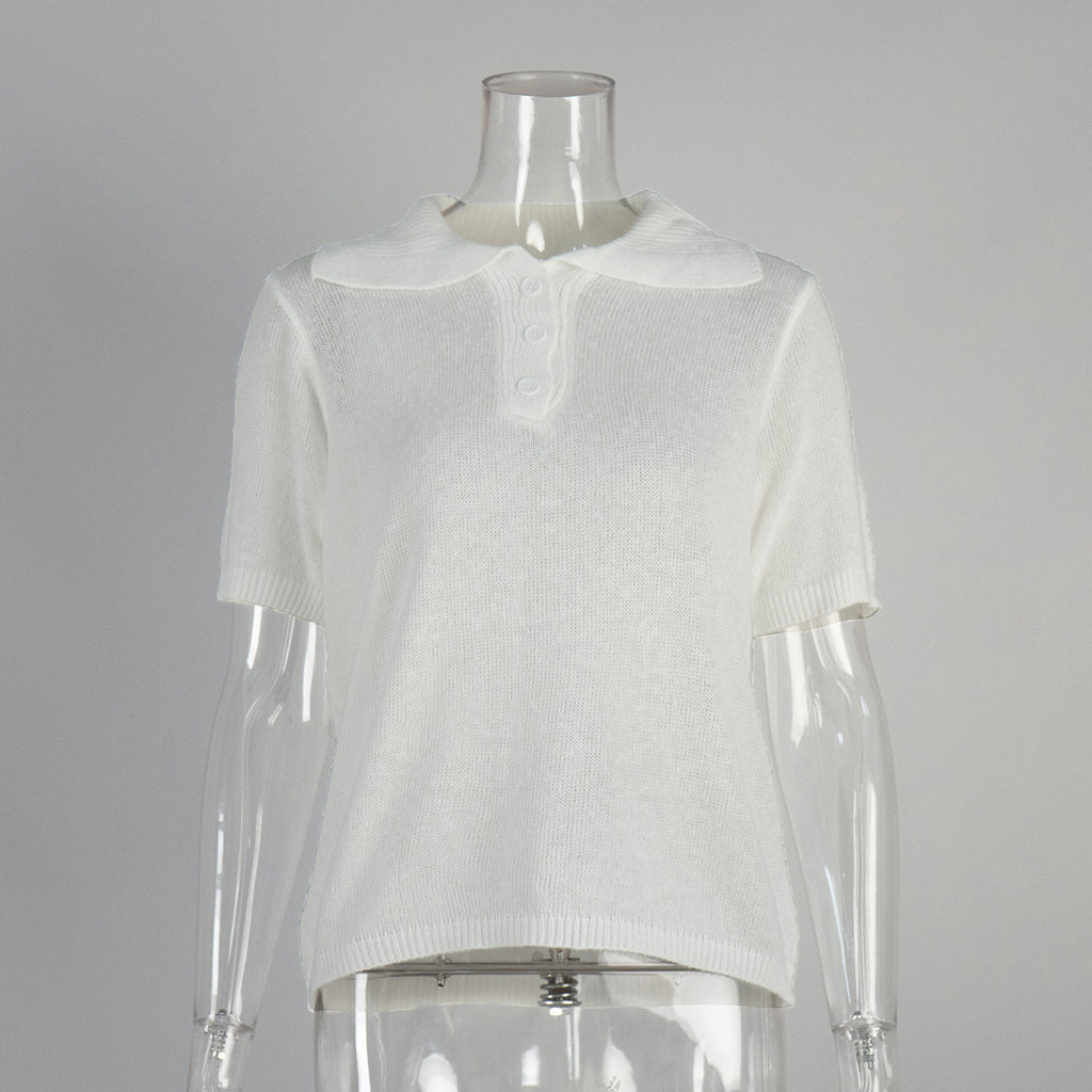 Polo Hollow Knitted Short-sleeved Shirt