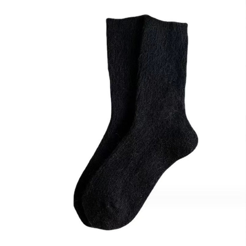 Pure Color All-matching Thickened Thermal Middle Tube Wool Socks Children