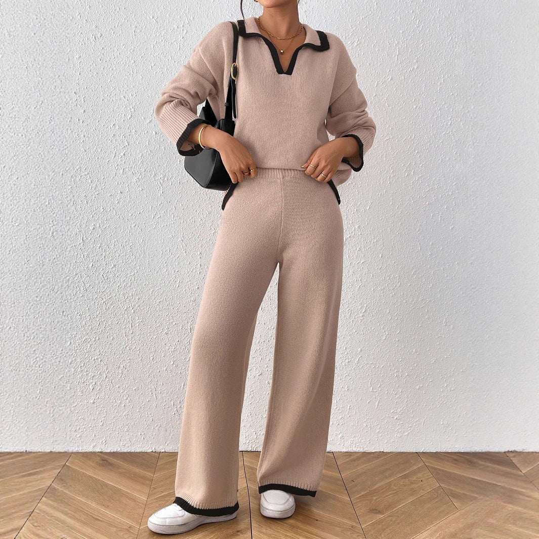 Sweater Wide-leg Casual Pants Two-piece Set