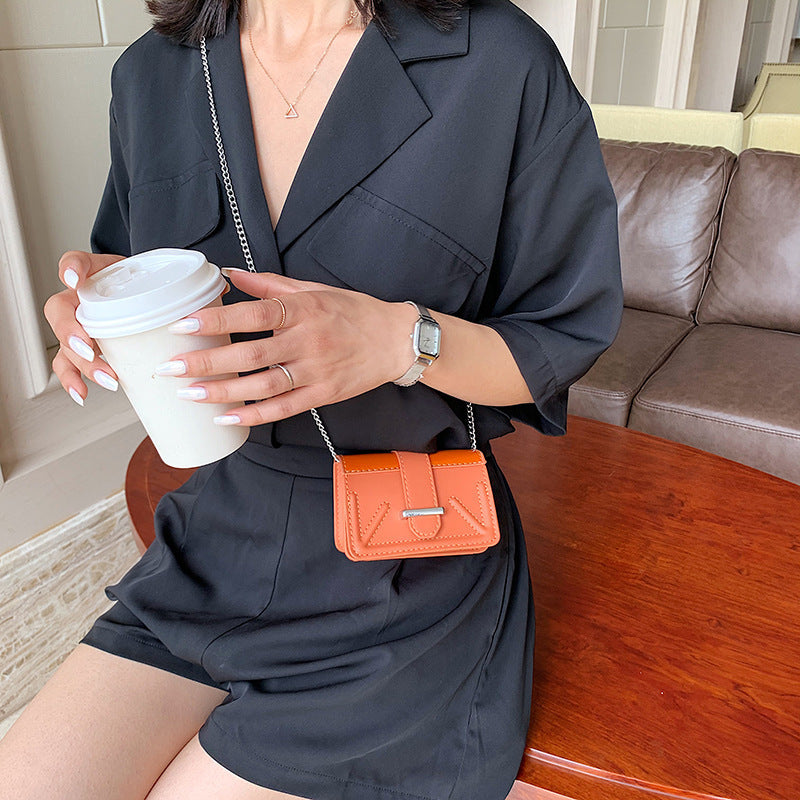 Chain Shoulder Solid Color Small Square Bag