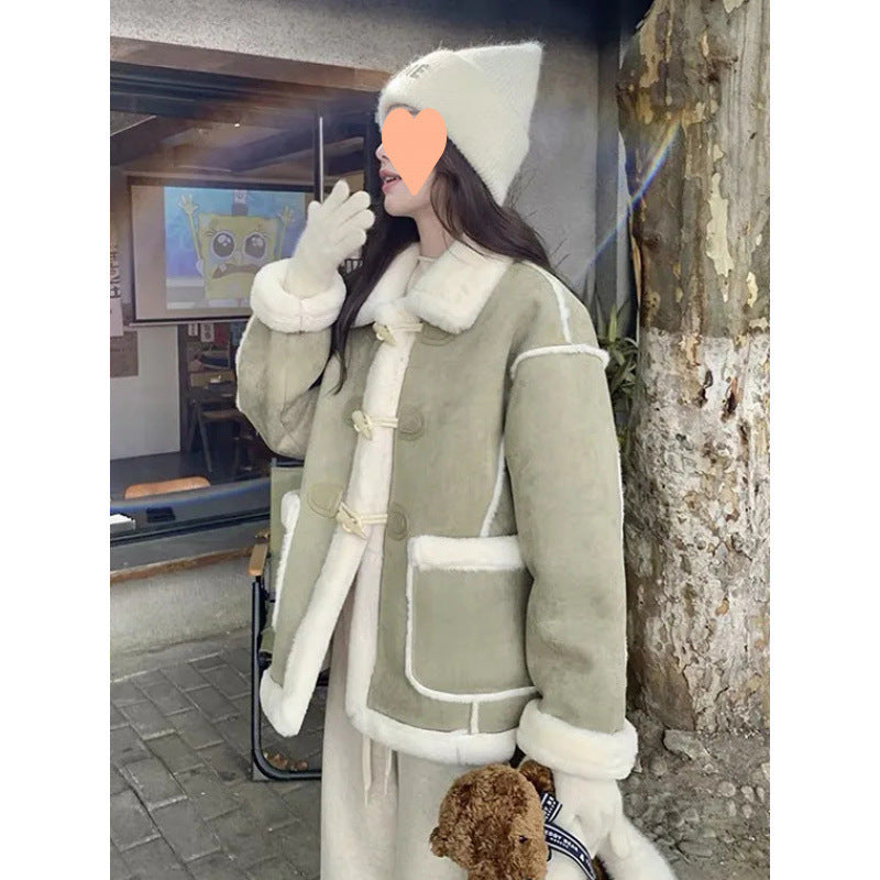 Lamb Plush Coat Women's Long Sleeve