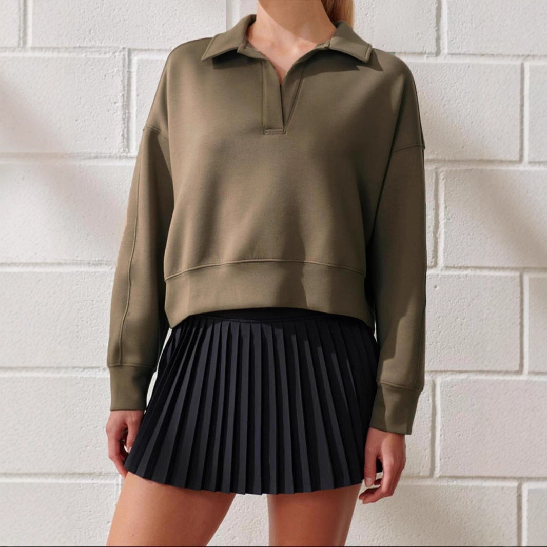 V-neck Pullover Long Sleeve Women's Clothing Fashion Casual Exercise