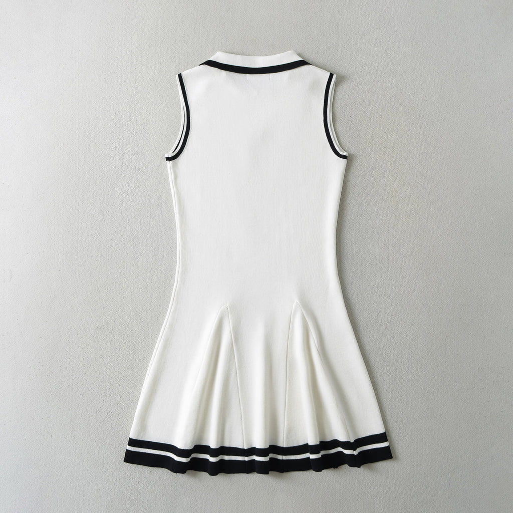 Knitted Lapel Butterfly Strap Sports Leisure Dress