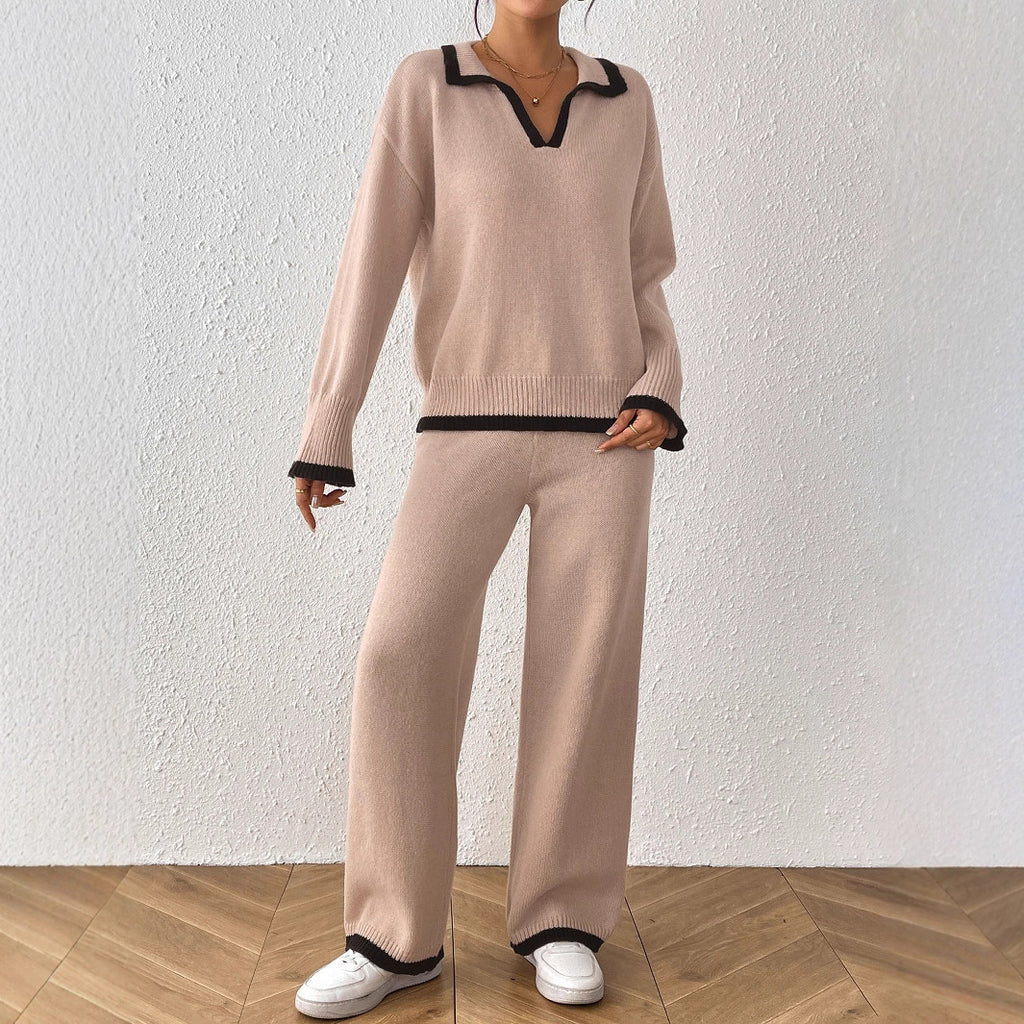 Sweater Wide-leg Casual Pants Two-piece Set
