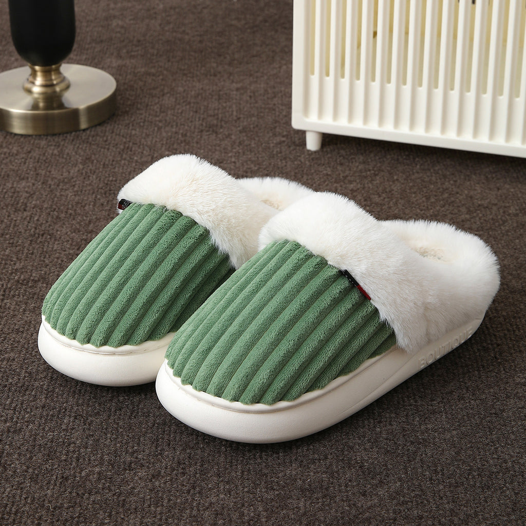 Warme Ribpluche Pantoffels - comfortabele Winter Slippers voor Thuis