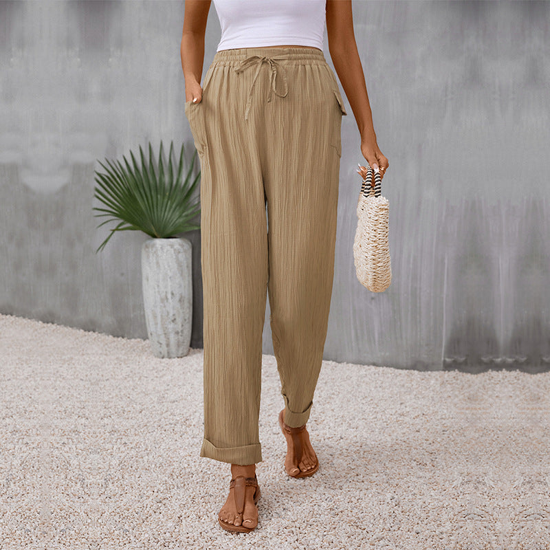 Elasticated Autumn New Pleated Casual Pants Trousers