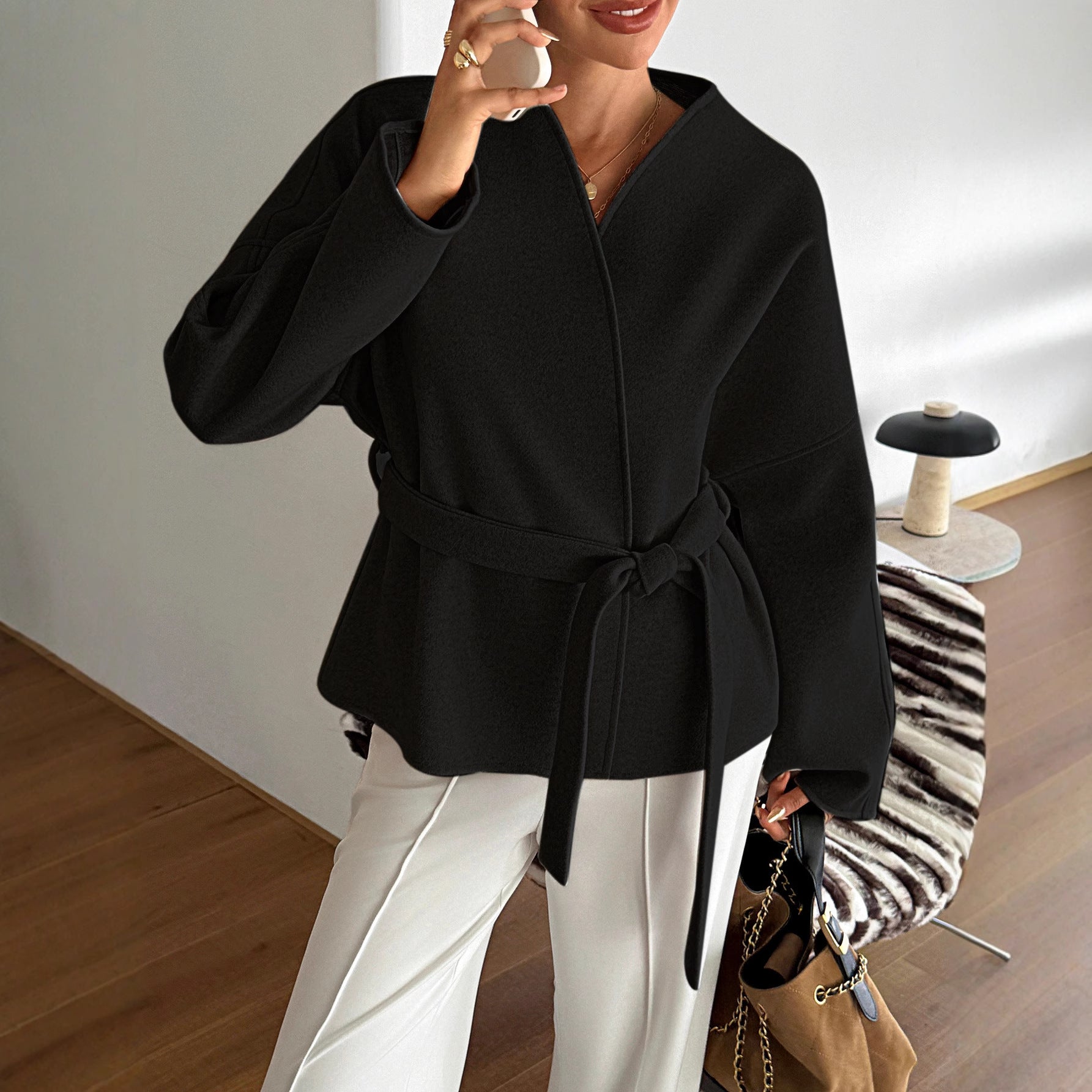 Casual Vacation Strap Long Sleeve Suit Coat Women's Clothing