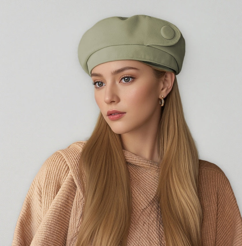 The High-end Button Beret Makes Your Face Look Smaller