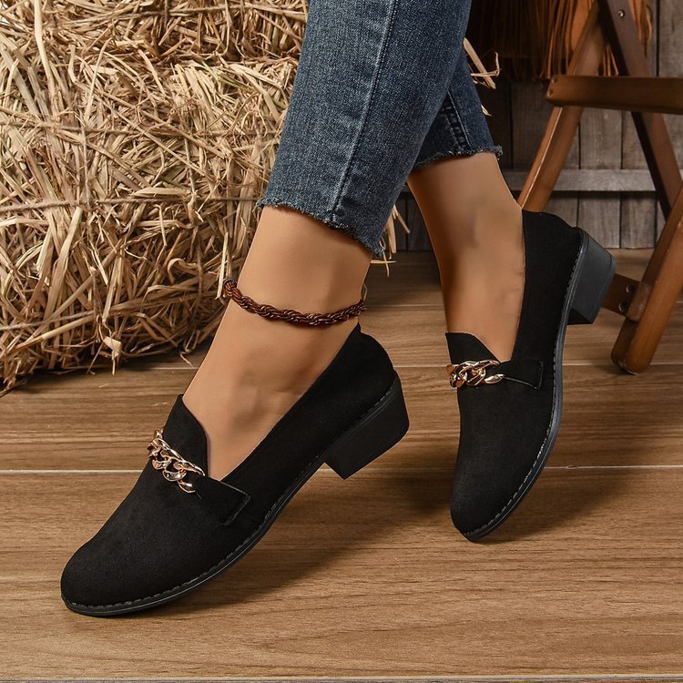 Pointed Toe Chunky Heel Stylish Casual Shoes Women