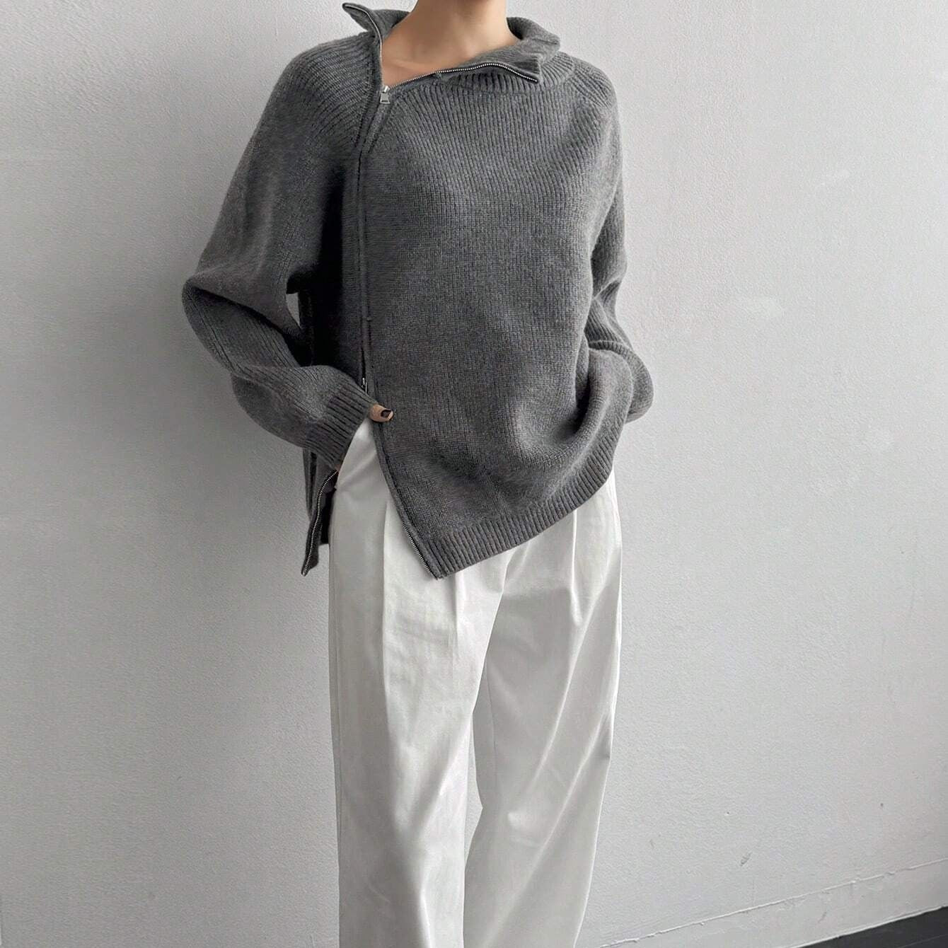 Collar High Collar Open Top Pullover For Women