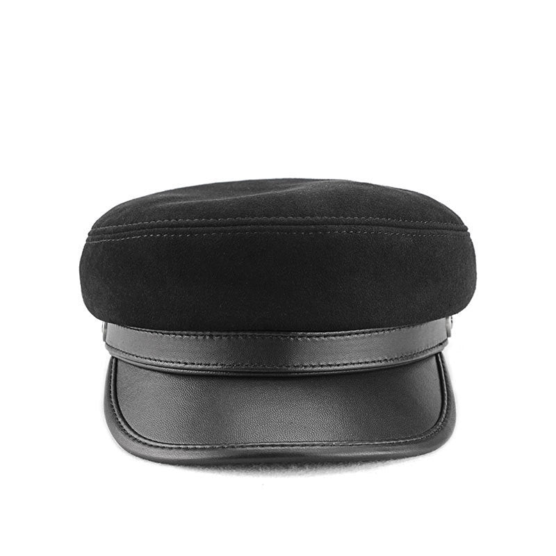 Sheepskin Suede British Net Red Tide Retro Peaked Cap