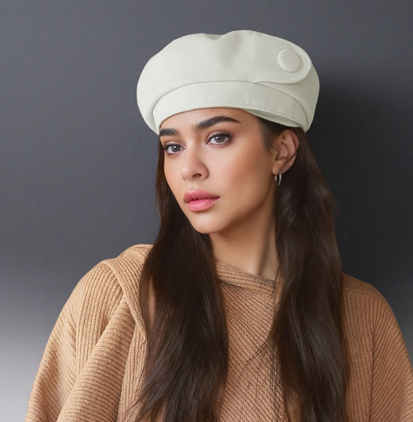 The High-end Button Beret Makes Your Face Look Smaller