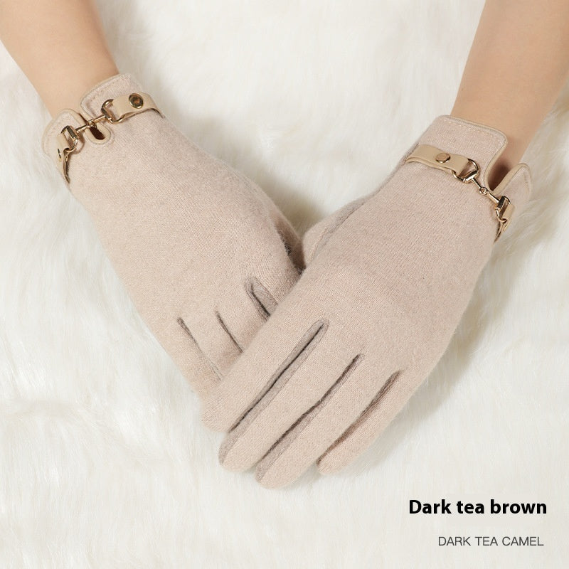 Cold Protection In Autumn And Winter Windproof Fleece Thick Touch Screen Warm Gloves