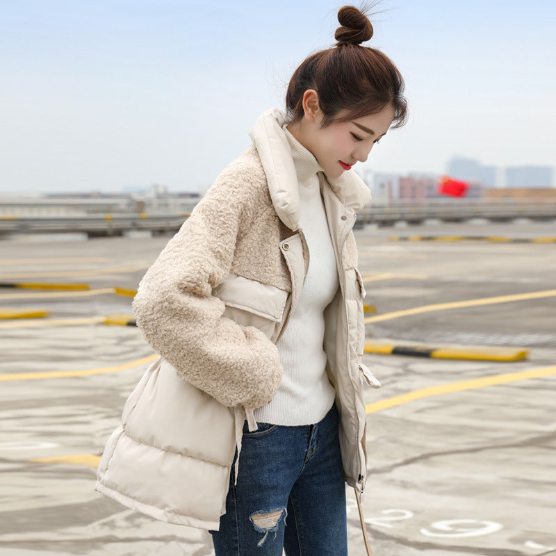 Spliced grain velvet cotton clothing