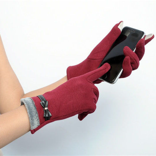 Women's Fashion Leisure Warm Bow Gloves