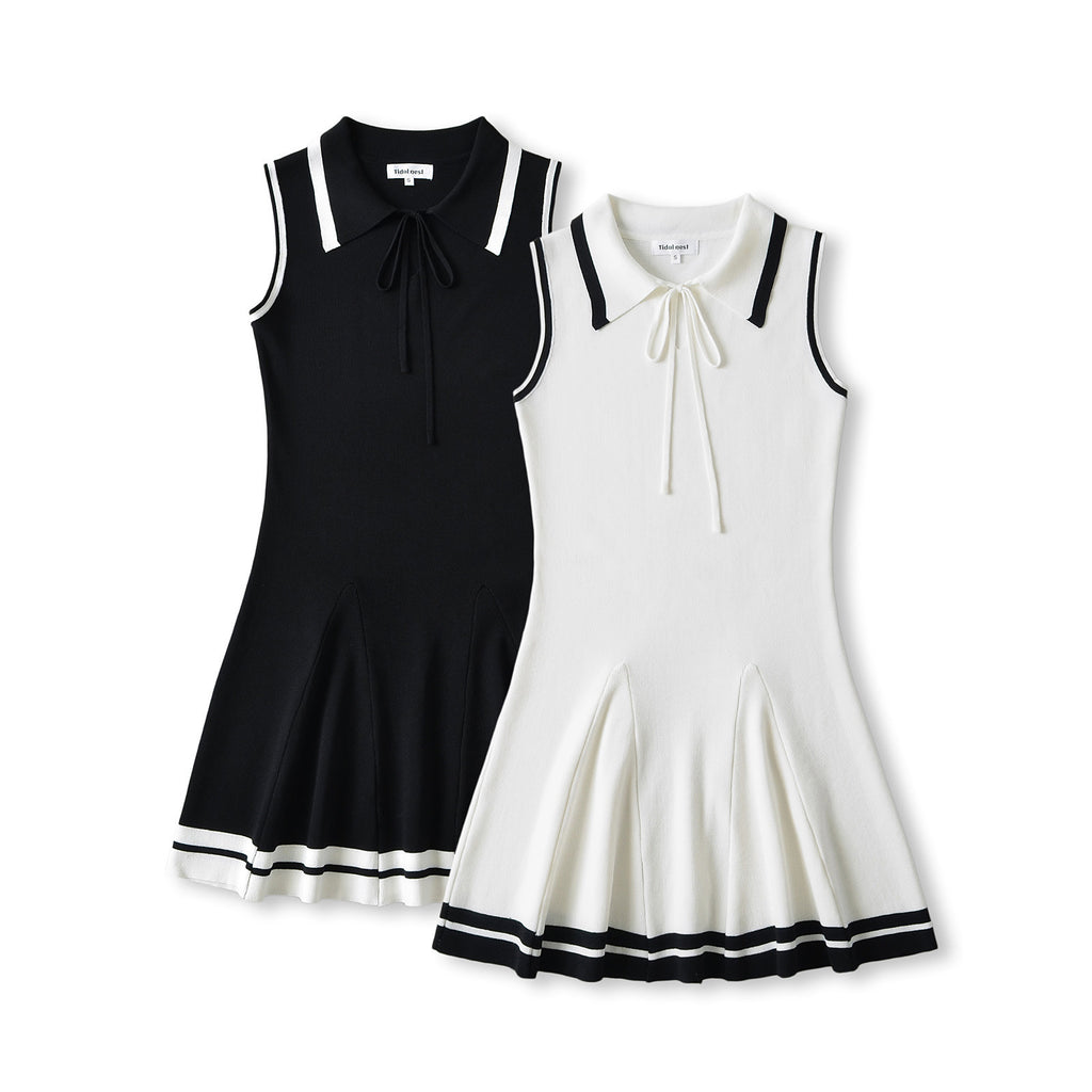Knitted Lapel Butterfly Strap Sports Leisure Dress