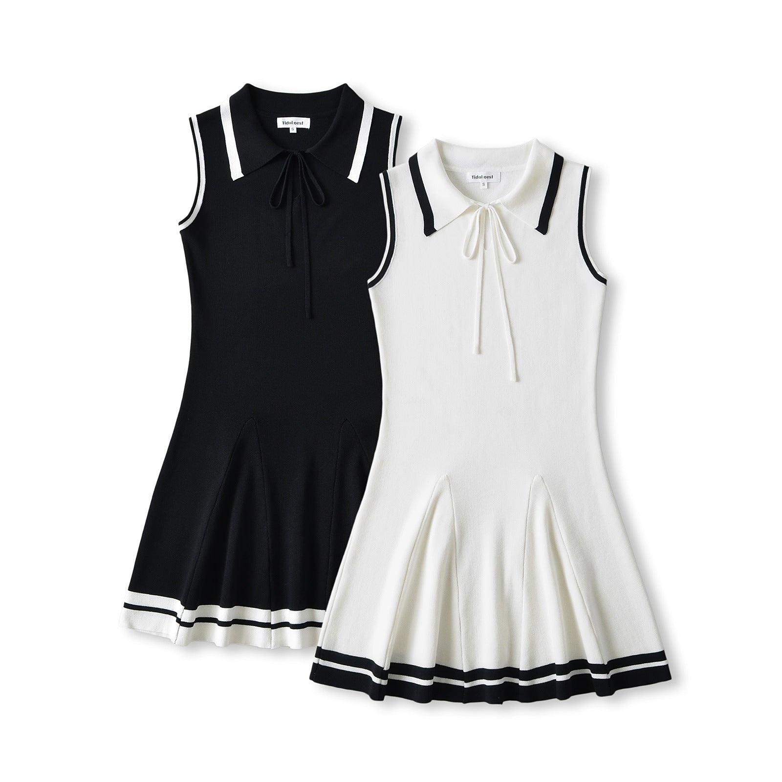 Knitted Lapel Butterfly Strap Sports Leisure Dress