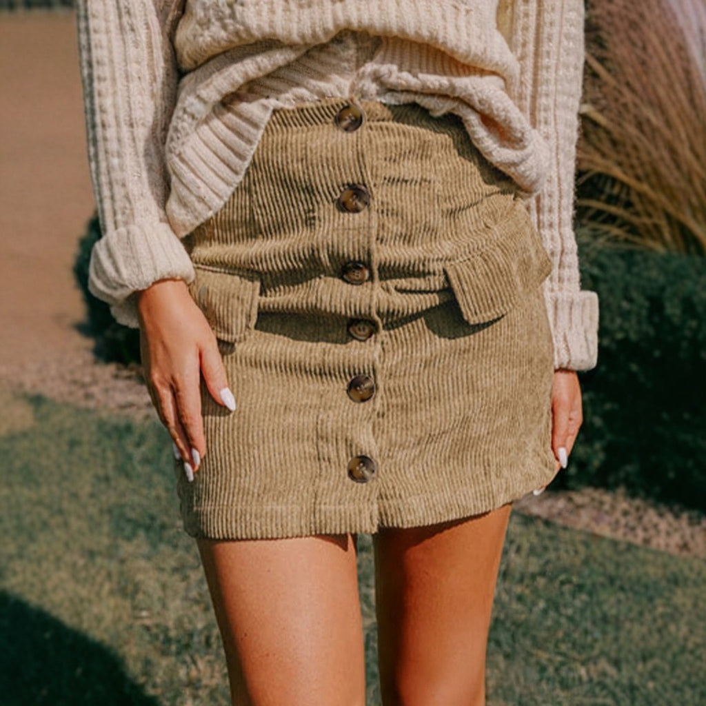 Women's Corduroy Hip Skirt