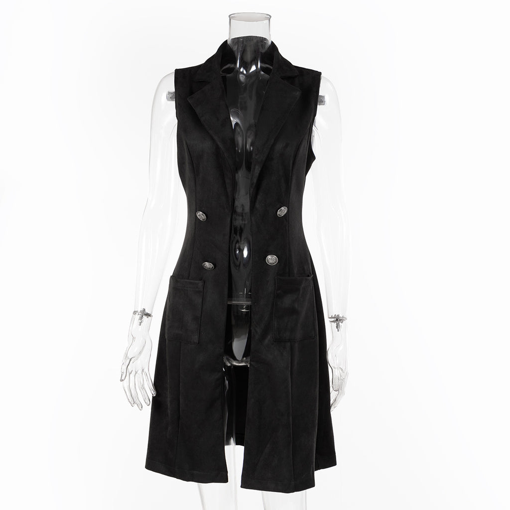 Fashionable Suede Slim-fit Retro Elegant Vest For Women