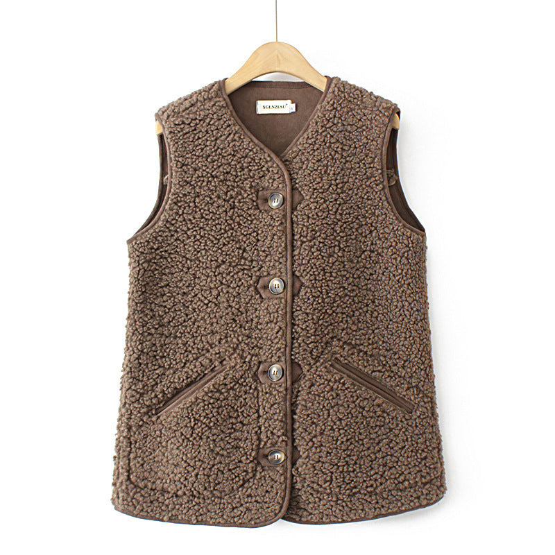 Lambswool Vest Plus Size Women's Clothing Composite Suede Nap