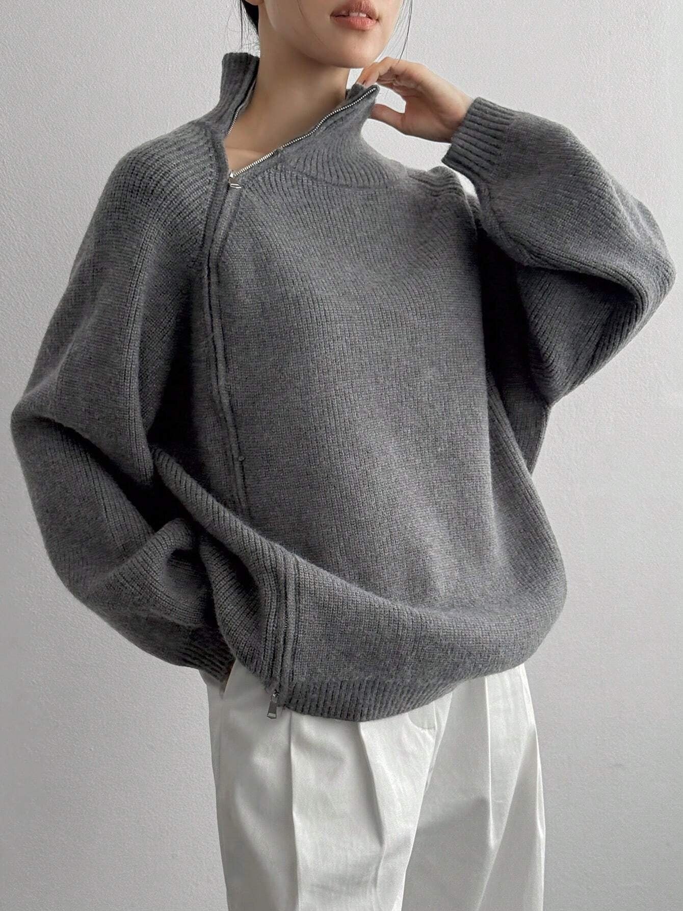 Collar High Collar Open Top Pullover For Women