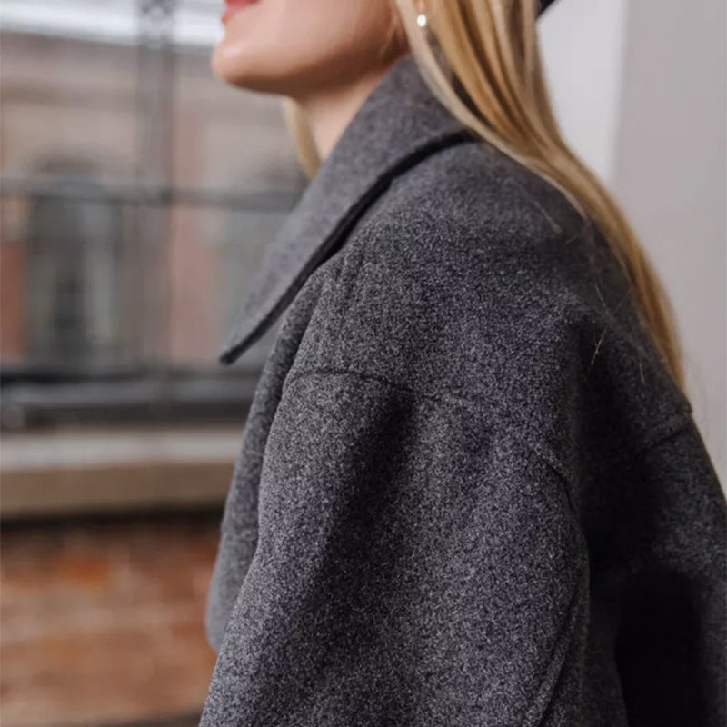 Coat Size Pocket Long Sleeve New Ladies