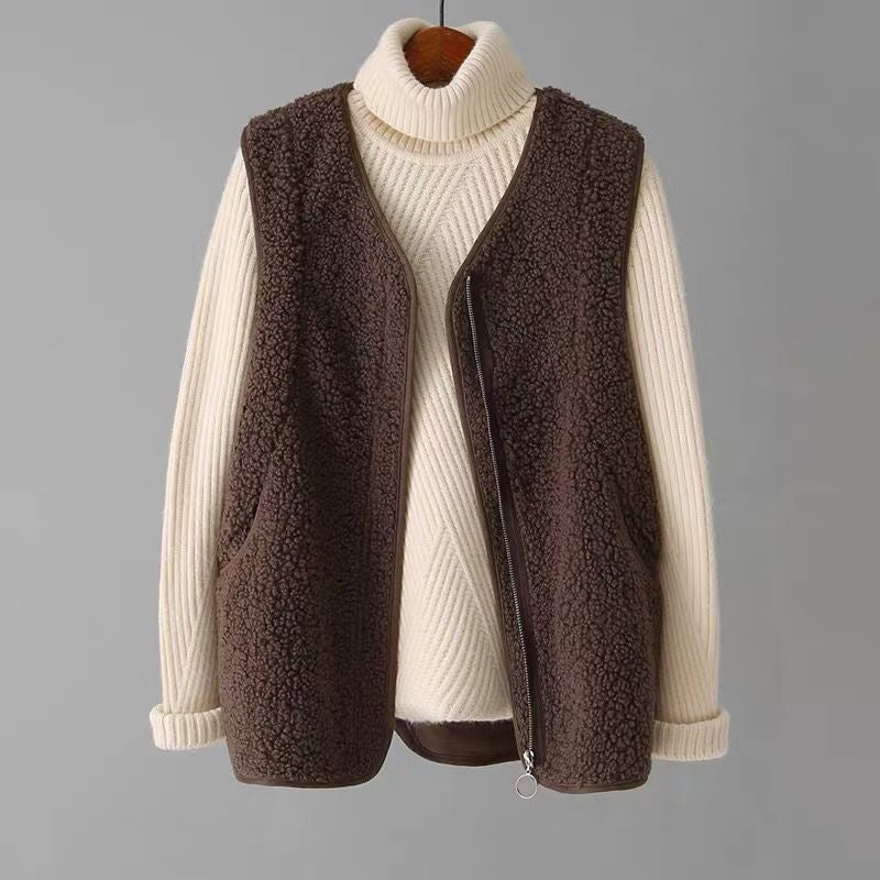 Lamb Wool Outer Wear Waistcoat Vest