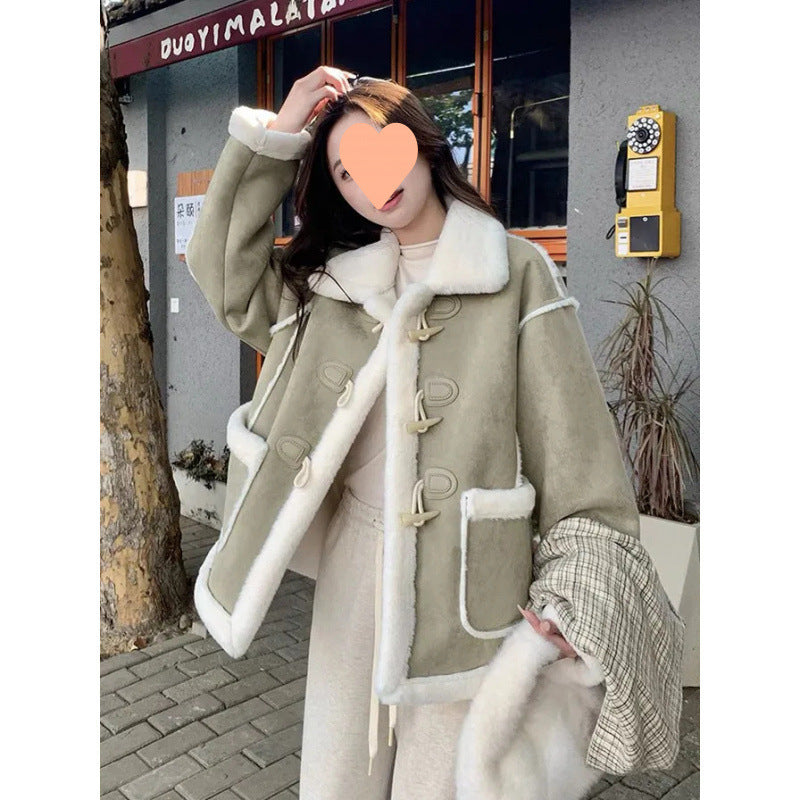 Lamb Plush Coat Women's Long Sleeve