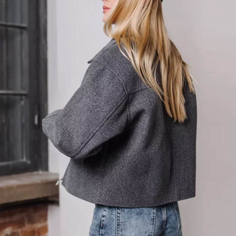 Coat Size Pocket Long Sleeve New Ladies