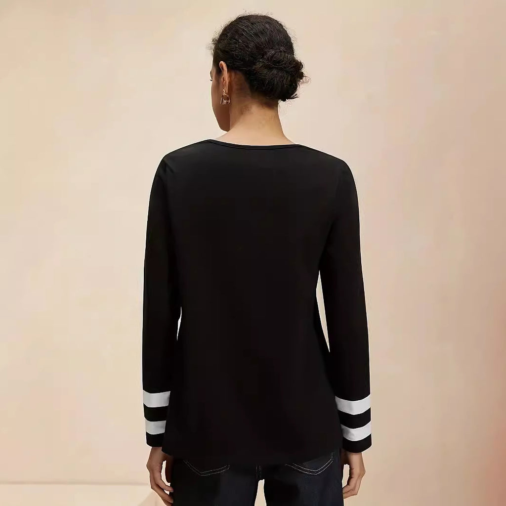 Stitching Minimalist Long Sleeve Shirt