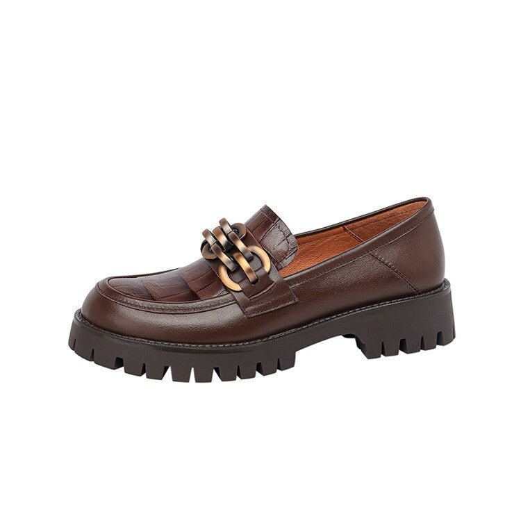 European And American Style Retro Platform Loafers