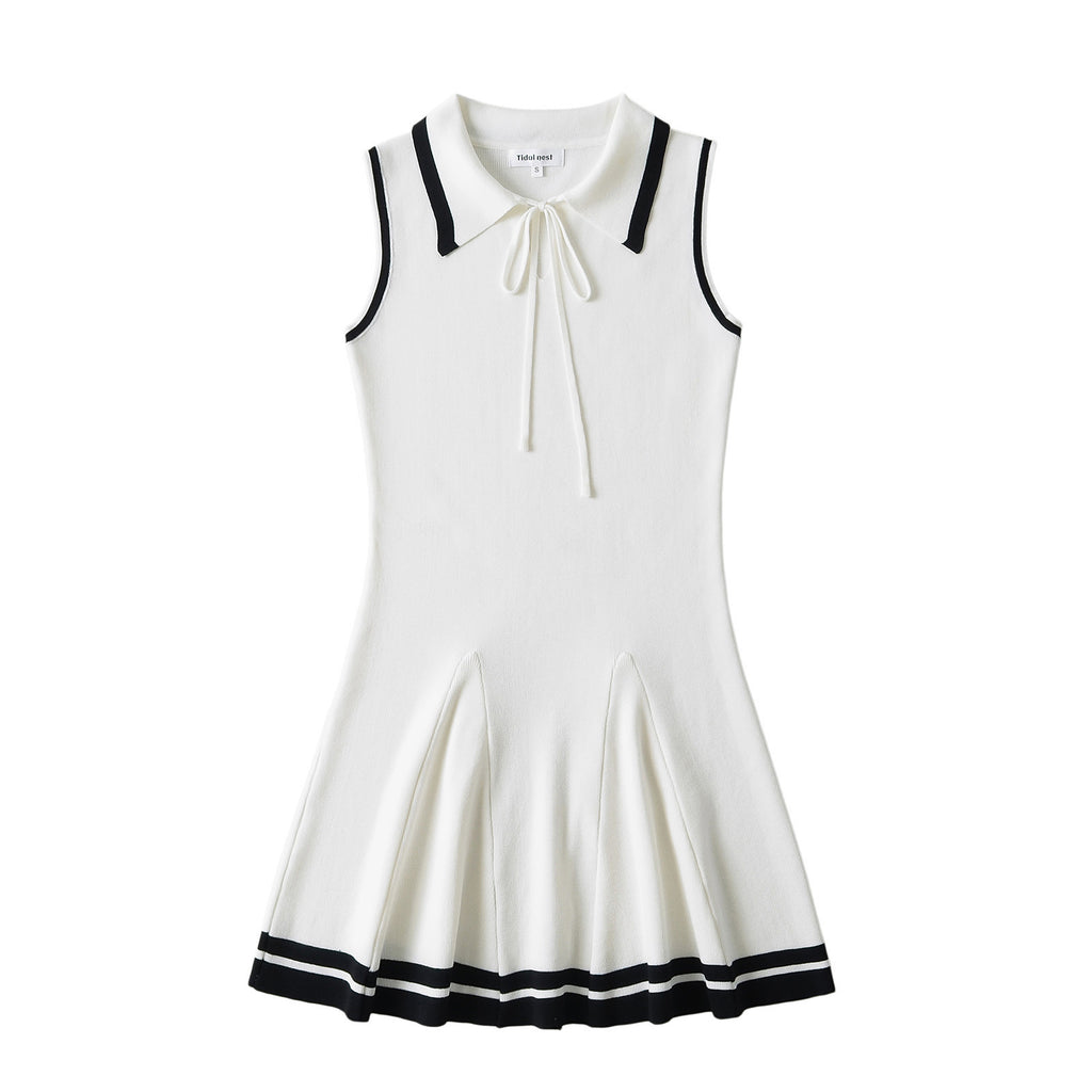 Knitted Lapel Butterfly Strap Sports Leisure Dress