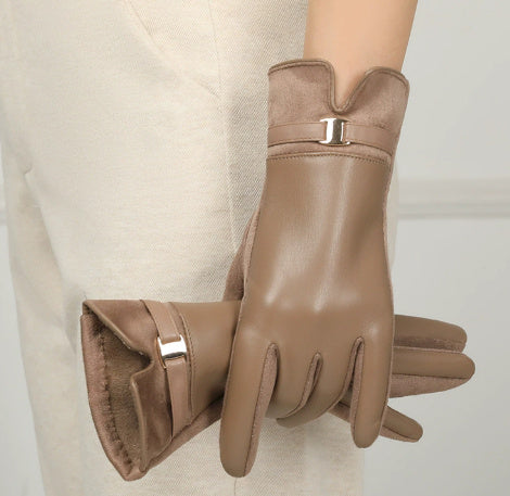 Warm-keeping And Cold-proof Plus Suede Velvet Gloves