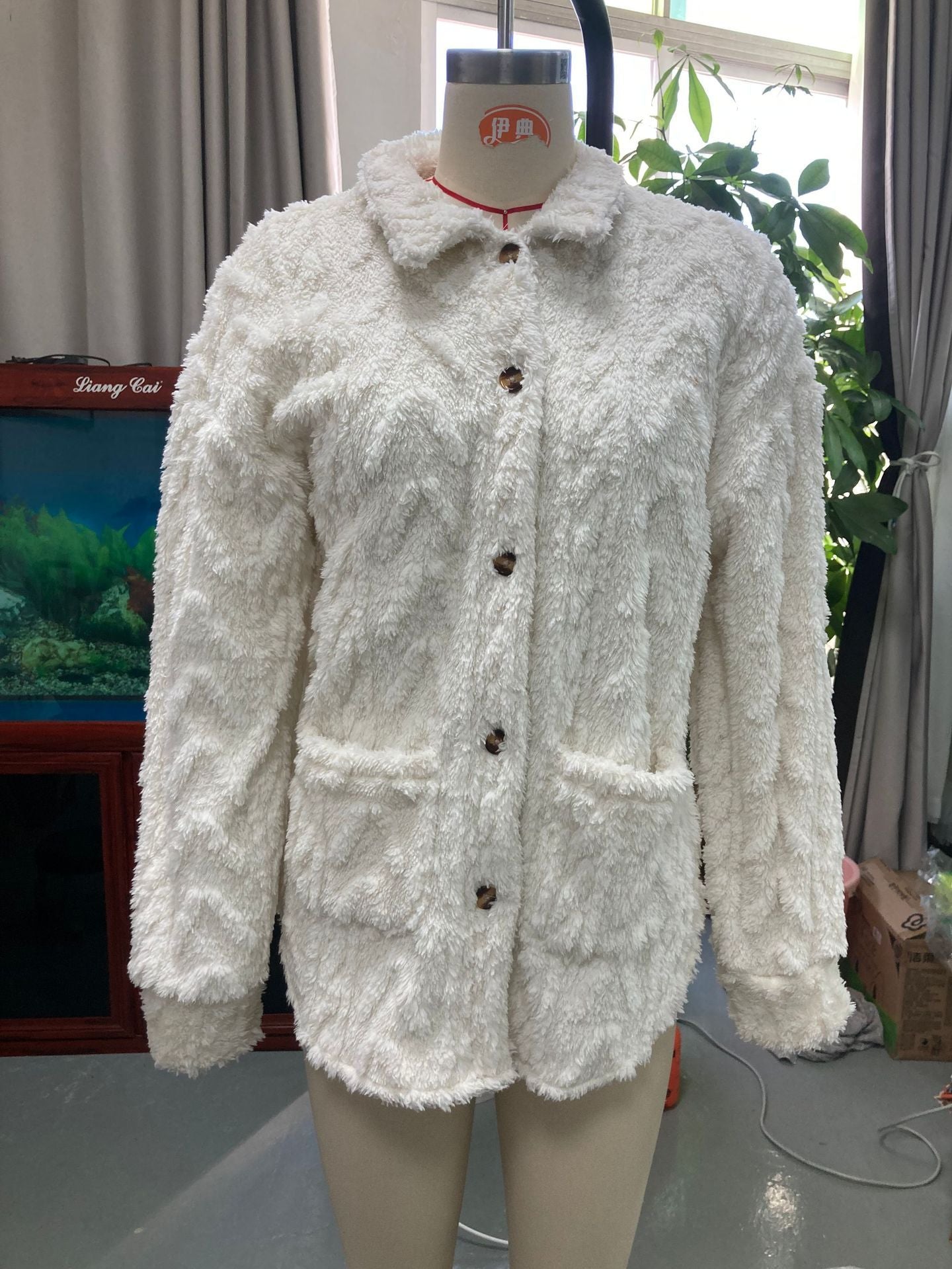 Casual Plush Long Sleeve Lapel Fashion Jacket