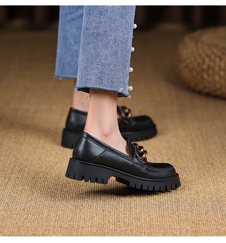 European And American Style Retro Platform Loafers