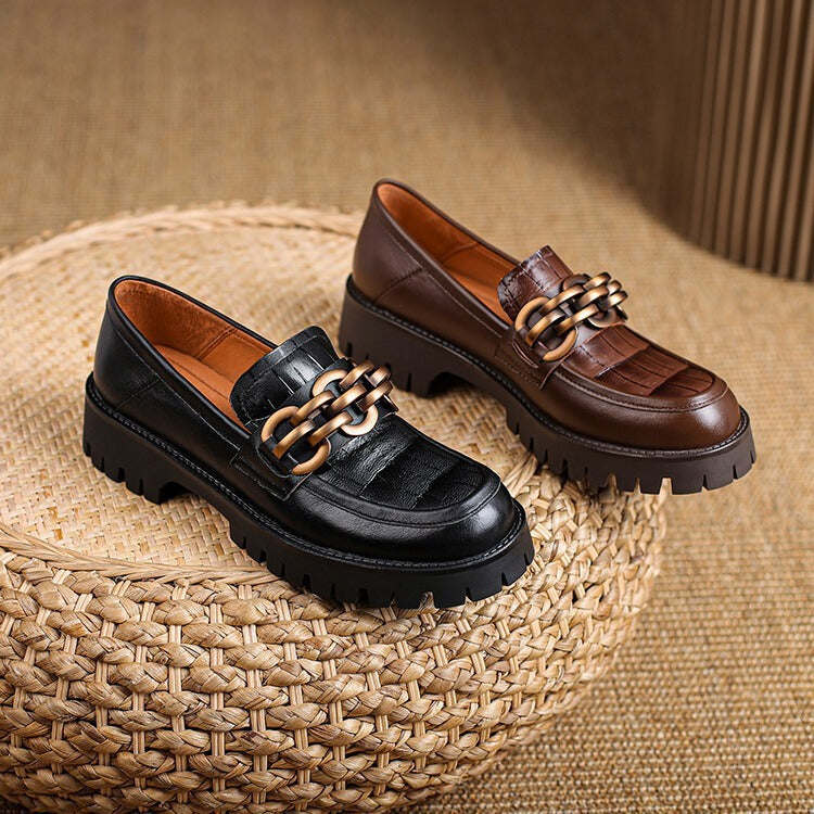 European And American Style Retro Platform Loafers