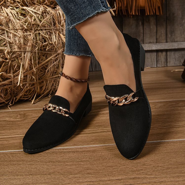 Pointed Toe Chunky Heel Stylish Casual Shoes Women