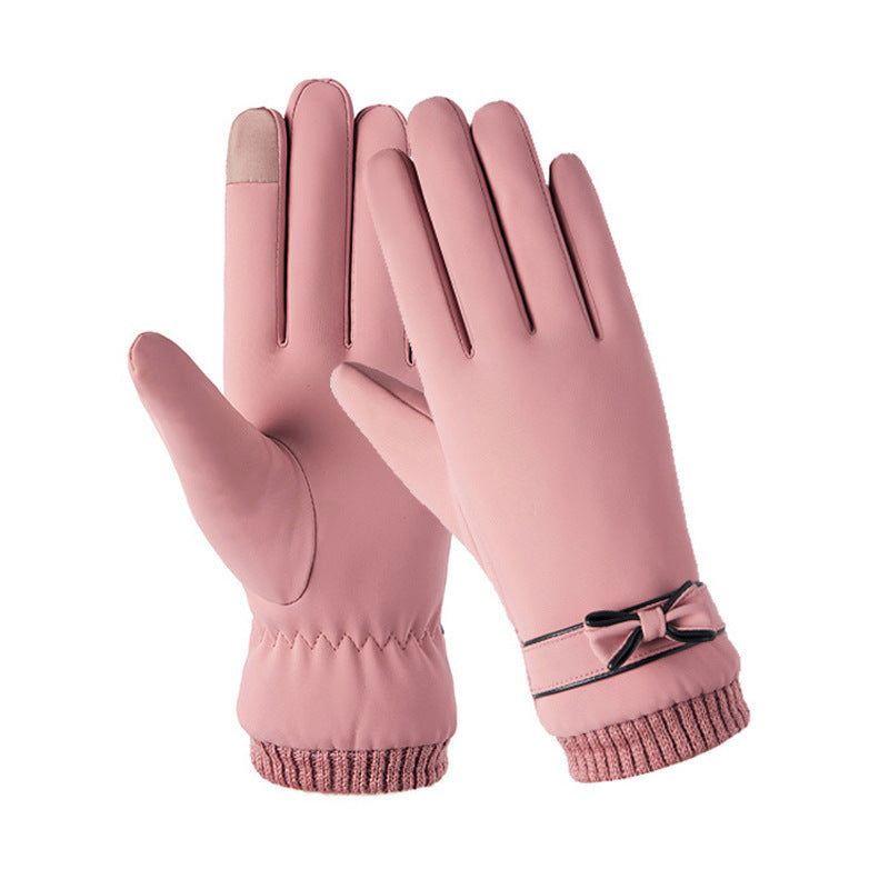 Gloves Women's Skin-feeling Fabric Soft And Windproof
