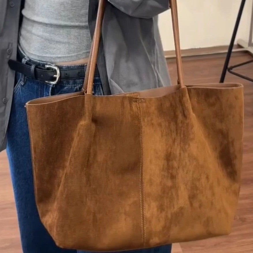 Commuter Retro Large Capacity Autumn And Winter Portable Tote Bag