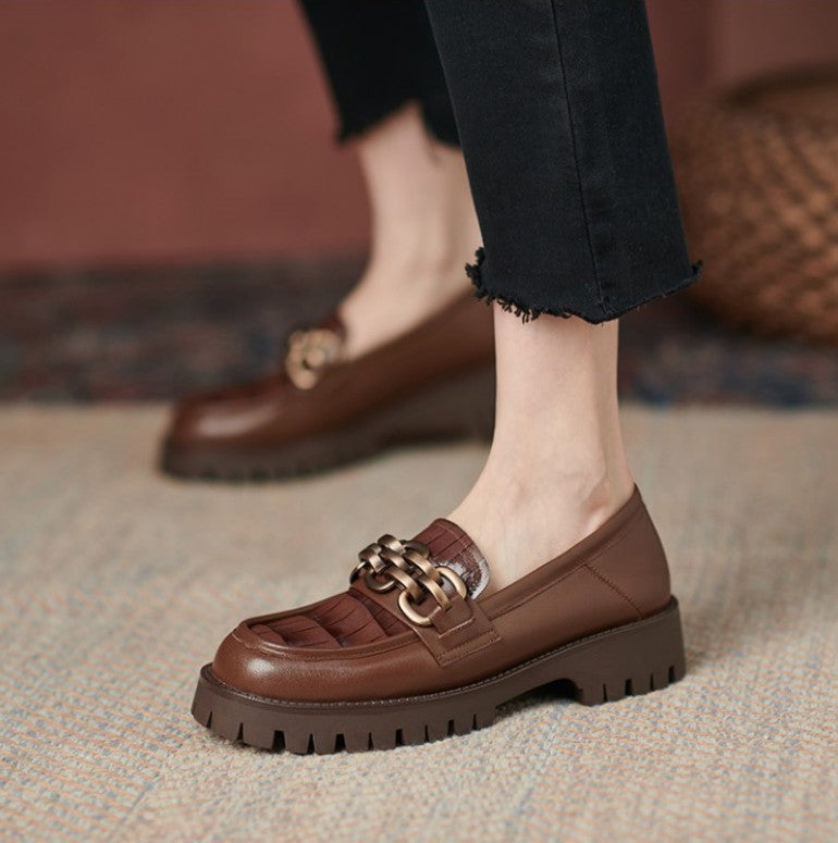 European And American Style Retro Platform Loafers