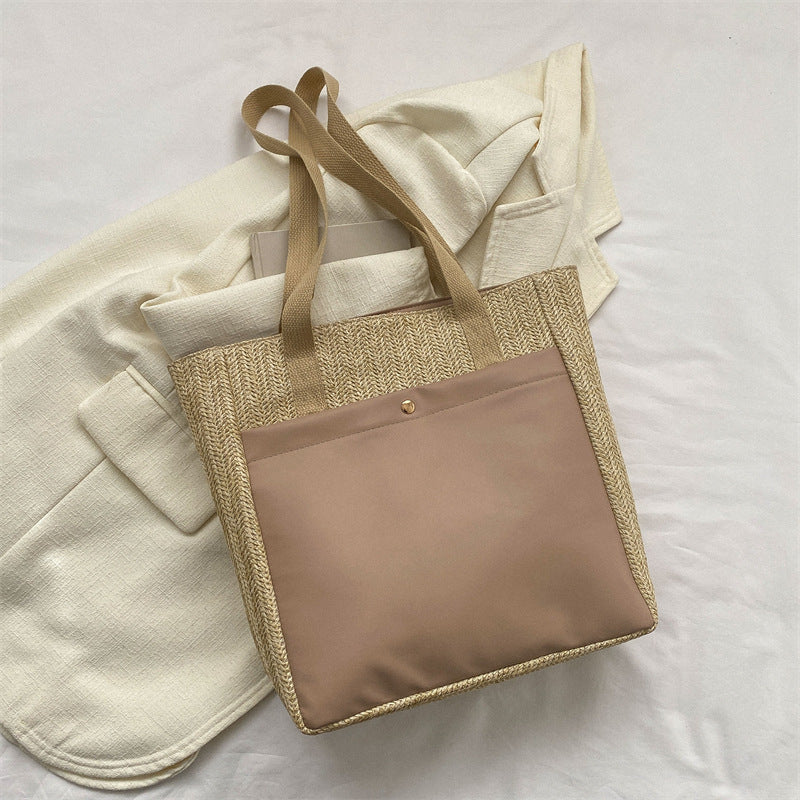 New Simple Casual One Shoulder Retro Large Capacity Tote Commuter Bag