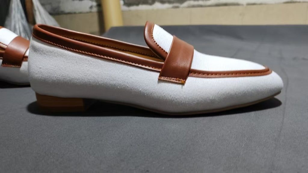 2025 Spring And Autumn Independent Station Supply Casual Flat Round Head 40-43 Large Size Slip-on Round Head Loafer Shoes
