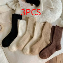 Pure Color All-matching Thickened Thermal Middle Tube Wool Socks Children