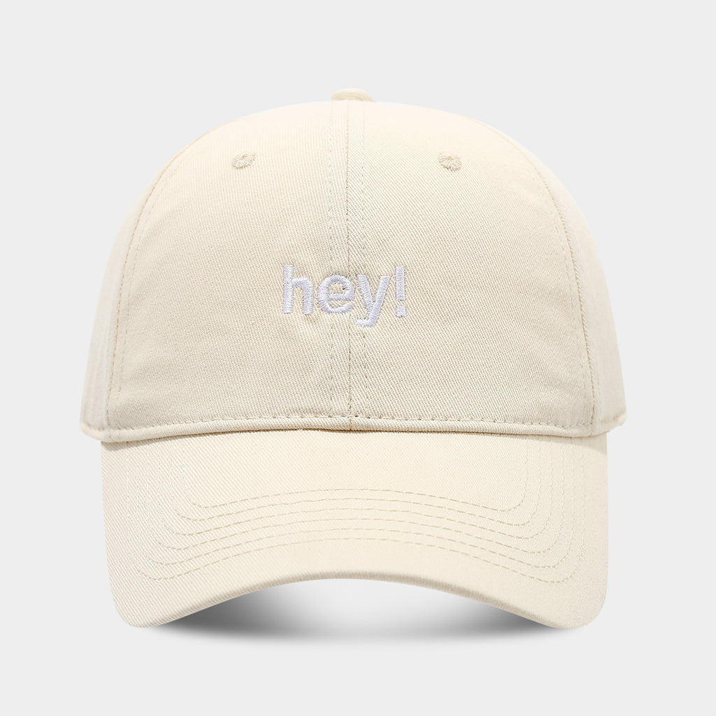 Creative Letters Hey Embroidery Soft Top Peak Cap