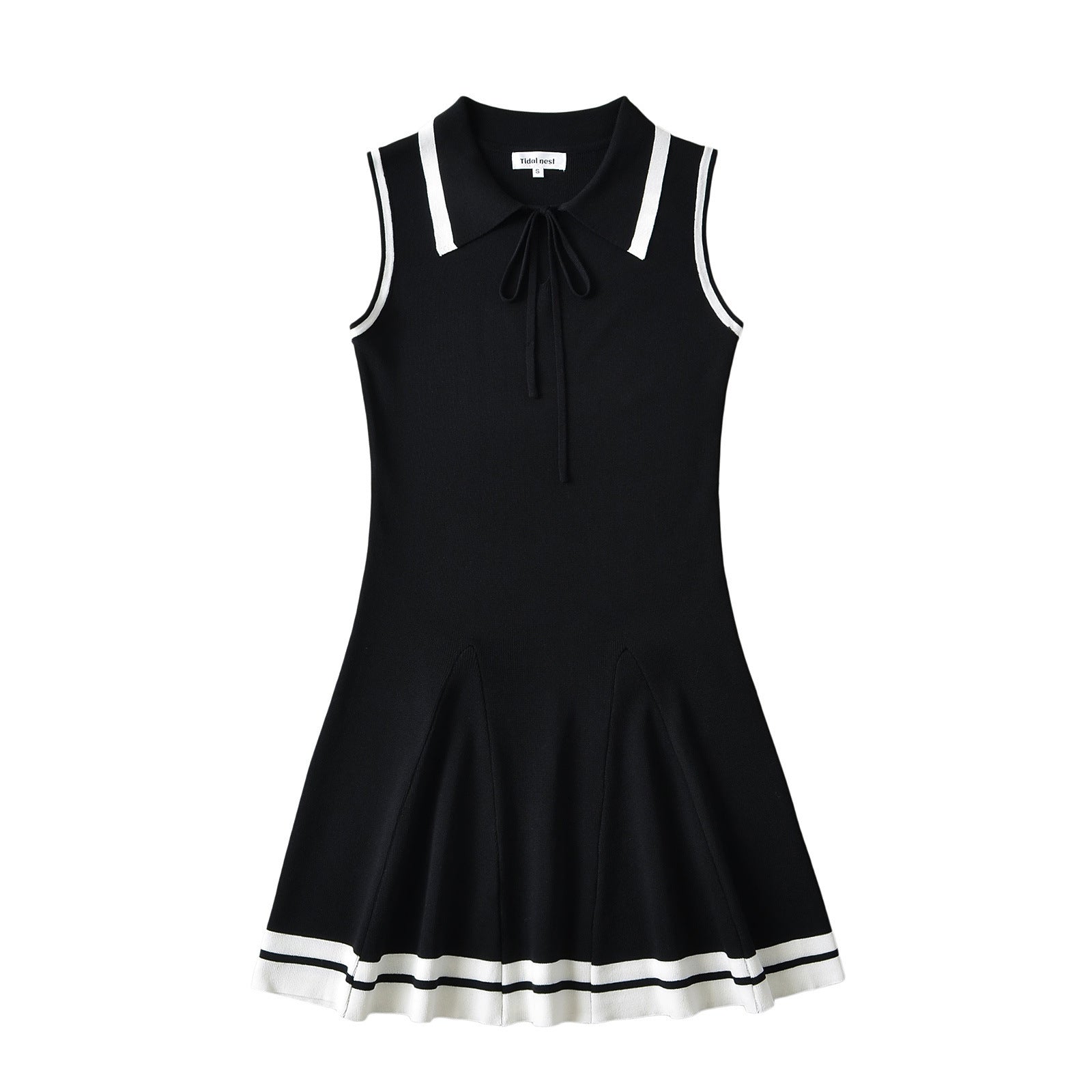 Knitted Lapel Butterfly Strap Sports Leisure Dress