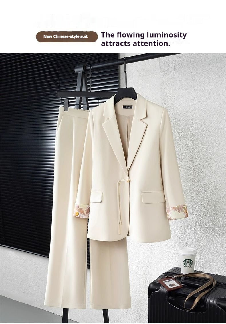 Casual High Waist Trousers Two-piece Suit Women