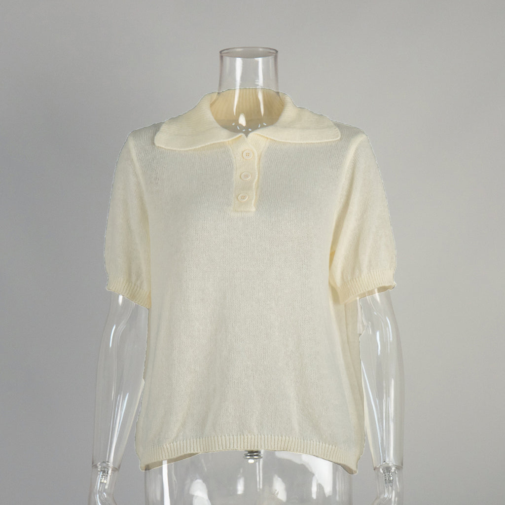 Polo Hollow Knitted Short-sleeved Shirt