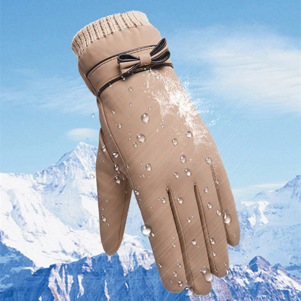Gloves Women's Skin-feeling Fabric Soft And Windproof